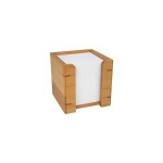 WEDO Zettelbox, aus Bambus, mit Papier mit 900 Blatt wei&szlig;em Papier gef&uuml;llt (90 x 90 mm) (61 707)