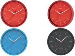 MAUL Wanduhr/Funkuhr MAULjump, Durchmesser: 305 mm, rot breiter Rahmen, au&szlig;en und innen farbig, schmale Balken - 1 St&uuml;ck (9053425)