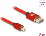 Delock - DisplayPort-Kabel - Mini DisplayPort (M) zu DisplayPort (M) - DisplayPort 1,4 - 2,0m - Support von 8K 60 Hz - Rot (81095)