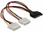 Delock Kabel Power SATA 15pin > 2x 4pin Molex Buchse 20cm