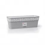 STEFANPLAST gėlių dėžė su padėklu Gaia 50x18x17 cm pilka