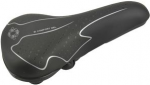FISCHER Trekking-Fahrradsattel Elastomer, schwarz/wei&szlig; optimale K&ouml;rperanpassung durch Gel-Einlage, bequemes - 1 St&uuml;ck (85652)