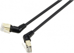 Renkforce RF-6071554 RJ45 Netzwerkkabel, Patchkabel CAT 8.2 S/FTP 1.00 m Schwarz Steckkontakte 360&deg; drehbar, Gewinkelter Kabelabgang 1 St. (RF-6071554)