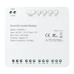 4 kanalų ZigBee perjungimo modulis su potencialiai laisvu DC 32V kontaktu Avatto ZWSMMD-4-32V