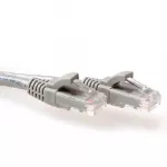ACT pilkoji 2 m U/UTP CAT6 jungiamoji virvutė su RJ45 ki&scaron;tukais, apsaugota nuo užkabinimo