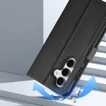 DUXDUCIS Lawa Odinis Dėklas su Pinigine Samsung Galaxy S25+ &ndash; Nuimama Magnetinė Piniginė &ndash; Juoda