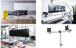 DURABLE - Befestigungskit - einstellbarer Arm - f&uuml;r 2 Monitore - Aluminium, hochwertiger Kunststoff - Silber - Bildschirmgr&ouml;&szlig;e: 53,3-68,6 cm (21-27) - Klemmmontage, Tischmontage (508523)