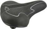 FISCHER Touren-Fahrradsattel Elastomer, schwarz/wei&szlig; optimale K&ouml;rperanpassung durch Gel-Einlage, bequemes - 1 St&uuml;ck (85657)