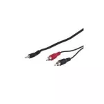 Wentronic Goobay 3,5 mm lizdo / RCA adapterio laidas HQ, juodas, 1,5 m - 3,5 mm ki&scaron;tukas (3 kontaktai, stereo) > 2x RCA ki&scaron;tukas (garso kairė/de&scaron;inė) (51649)