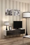 Cama TV stovas VIGO 140 30/140/40 baltas/juodas blizgus