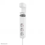 Neomounts DS22-840WH6 stalo ki&scaron;tukinis lizdas su spaustuku, USB-C ir USB-A prievadais &ndash; greitas įkrovimas