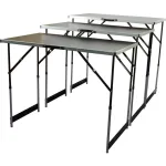 BR&Uuml;DER MANNESMANN M70113 Daugiafunkcis sulankstomas stalų rinkinys, 3 dalių, MDF E1 stalvir&scaron;is 2,7 mm, aliuminio rėmas, sidabrinis/pilkas