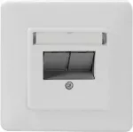 Tinklo lizdas Rutenbeck UM-Cat.6A iso 10G-MD 2 Up rw 2 RJ45 grynai baltas