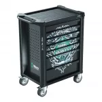 Wera 9700 Tool Rebel Workshop Trolley 1, 7 Drawers, Stainless Steel Worktop, Green/Black
