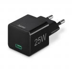 Hama Schnellladegeraet USB-C PD/Qualcomm Mini-Ladegeraet 25 W Schwarz - Schnellladeger&auml;t