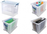 Fellowes Aufbewahrungsbox ProStore, 18,5 Liter, transparent transparent klar, aus sto&szlig;festem, recycelbarem PP, mit - 1 St&uuml;ck (7730501)