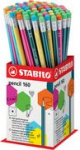 STABILO Bleistift Pencil 160 mit Radierer, 72er Display H&auml;rtegrad: HB, farbig lackiert mit wei&szlig;en Kantenstreifen, - 1 St&uuml;ck (2160/72-1HB)