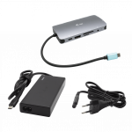 i-tec Metal USB-C Nano Dock HDMI/VGA with LAN + Universal Charger 77 W - Verkabelt - USB 3.2 Gen 1 (3.1 Gen 1) Type-C - 100 W - 3,5 mm - 10,100,1000 Mbit/s - Silber (C31NANOVGA77W)