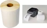 RILLPRINT 57 x 32 mm baltos polipropileno etiketės tiesioginiam terminiam spausdinimui Zebra spausdintuvams, nuolatiniai klijai, 1 ritinys, 1000 etikečių 85334