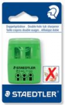 STAEDTLER Doppel-Spitzdose 51260F, neon gr&uuml;n f&uuml;r normale Stifte bis 8 mm Durchmesser, f&uuml;r dicke Blei- und - 1 St&uuml;ck (51260F50BK)