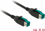 DeLOCK - Powered USB-Kabel - USB PlusPower (12 V) (M) bis USB PlusPower (12 V) (M) 4,0m - Schwarz (85495)