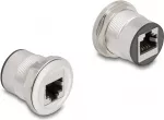 DeLOCK 88190 Ki&scaron;tukinis lizdas 2 x RJ-45 juodas sidabrinis