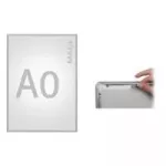 MAUL HEBEL Plakatrahmen standard, DIN A2, Aluminium-Rahmen silbereloxierter Aluminium-Rahmen, UV-stabilisierte Anti-