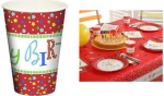 PAPSTAR Papp-Trinkbecher Happy Birthday, 0,2 l Durchmesser: 70 mm, H&ouml;he: 97 mm, mit Motiv bedruckt - 1 St&uuml;ck (88648)