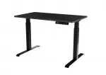 Cama Meble elektrinis reguliuojamo auk&scaron;čio stalas MOON 121x67 cm, stačiakampis medžio drožlių plok&scaron;tės vir&scaron;us, 72&ndash;120 cm juoda/san sebastian