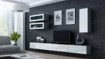 Cama TV stovas VIGO 140 30/140/40 sonomos ąžuolas/baltas blizgus