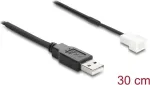 Kabelis Delock USB 2.0 Type-A ki&scaron;tukas - 3 kontaktų ventiliatoriaus ki&scaron;tukas, 30 cm (91226)