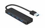 USB &scaron;akotuvas Gembird 4 prievadų USB 3.1 (Gen 1) &mdash; 4 prievadai, USB 3.2 Gen 1 Type-A, 5V/2,1A, 109&times;30&times;10 mm, juodas