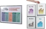 PAPERFLOW sieninis informacinis stendas A4, aluminium-grey, 4 vnt. rinkinys 4066x4.35