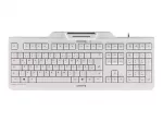 Klaviatūra CHERRY KC 1000 SC, laidi, su i&scaron;maniosios kortelės skaitytuvu, &scaron;viesiai pilka, USB, QWERTY JK