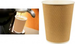 PAPSTAR Papp-Trinkbecher pure Ripple Wall, 0,4 l, beige aus gerillter Pappe mit PLA-Beschichtung, Durchmesser: 90 mm - 1 St&uuml;ck (86272)