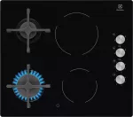 Elektrinė ir dujinė kaitlentė Electrolux EGE6172NOK, juoda, įmontuojama, 60 cm, kombinuota, 4 zonos, lietiminis ir sukamas valdymas