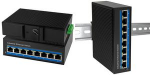 LogiLink Industrial Gigabit Ethernet Switch, 8-Port 10/100/1000 Base-TX RJ45, Plug & Play, schwarzes Metallge - 1 St&uuml;ck (NS203)