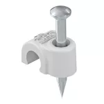 OBO Bettermann Iso-Nagel-Clip 5,0 mm izoliuotas vinių spaustukas, &scaron;viesiai pilkas, 100 vnt. 2227339