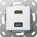 GIRA 4847133. Buchsen-Typ: HDMI + USB A, USB-Version: 3.0 (3.1 Gen 1). Produktfarbe: Wei&szlig; (4847133)