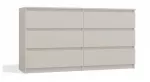 Komoda MALWA M6/140 6 stalčių, 1380&times;400&times;750 mm, kashmyro laminatas