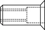 Aklavarinė veržlė GESIPA M8, įgilinta 90&deg; galvute, korpusas 11&times;18,5 mm, skirta 1,5&ndash;4,5 mm plok&scaron;tėms