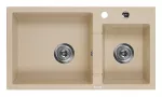 DEANTE 2-Bowl Granite Composite Kitchen Sink with Drainer - Beige