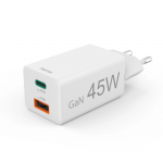 Hama - Netzteil - 45 Watt - 3 A - PD, QC 2,0, QC 3,0 - 2 Ausgabeanschlussstellen (USB Typ A, 24 pin USB-C) - wei&szlig; (00201993)
