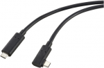 Renkforce Glasfaser USB-C&reg;-Displaykabel USB 3.2 Gen2 USB-C&reg; Stecker einseitig gewinkelt 10.00 m Schwarz RF-5625884 (RF-5625884)