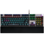 CANYON Nightfall GK-7, Wired Gaming Keyboard,Black 104 mechanical switches,60 million times key life, 22 types of lights,Removable magnetic wrist rest,4 Multifunctional control knob,Trigger actuation 1.5mm,1.6m Braided cable,US layout,dark grey, size ...