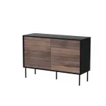 Komoda cama meble CORTINA 1D3S 120x40x81 cm, juoda/rie&scaron;utas, 3 stalčiai, medžio drožlių plok&scaron;tė