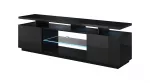 TV spintelė cama meble EVA 180x40x56 cm, juoda blizgi, MDF vir&scaron;us, juodas rėmas