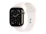 Apple Watch Series 11 GPS + Cellular 42mm auksinis titano korpusas su &scaron;viesiai rožiniu sportiniu dirželiu M/L