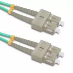 Qoltec SC/UPC į SC/UPC Duplex daugiamodis OM4 &scaron;viesolaidinis jungiamasis laidas, 5 m, aqua
