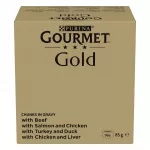 &Scaron;lapias kačių ėdalas daugiapakė Purina Nestl&eacute; GOURMET Gold gabaliukai padaže &ndash; 96 x 85 g, 8,16 kg, 4 skonių mi&scaron;inys